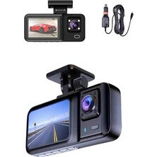 Epilons 1080P Sürüş Kaydedici 2 Inç Araç Araba Ön Iç Arka Dvr IPS Ekran