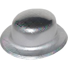 Ett Gümüş Renk Hologramlı Plastik Yuvarlak Melon