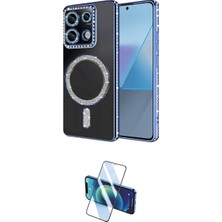 Marsilyan™- Redmi Note 13 Pro 4g Kılıf Zirve Doku Prime - Siyah 3D Antistatik Cam Ekran Koruyucu