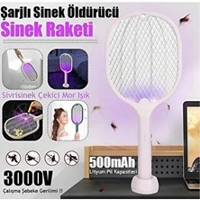 Byanes Ayaklı USB Şarjlı Uv Işıklı Elektrikli Sivrisinek Öldürücü Raket Sinek Öldürücü