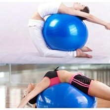 Macgon 65 cm Mavi Pilates Topu ve Şişirme Pompası, Yoga Plates Egzersiz Topu
