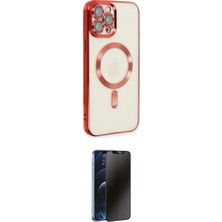 Marsilyan™- iPhone 12 Pro Max Kılıf Nova Işık Özel Seri - Siyah 3D Antistatik Hayalet Cam Ekran Koruyucu