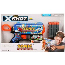Urfakent 36648 X-Shot Skins Flux Sonic The Hedgehog 8 Mermili Sünger Dart Atan Silah 21 cm -Nessiworld
