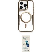 Marsilyan™- iPhone 15 Pro Max Kılıf Yadigar Klasik Özel Seri - Şeffaf Pasifik Cam Ekran Koruyucu