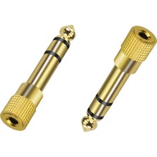 Mykablo Stereo 6.3 mm Erkek - 3.5 mm Dişi Gold Çevirici (Çift)