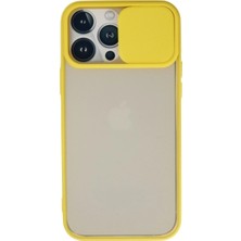 Freedom Storee Apple Iphone 13 Pro Max Kılıf Palm Buzlu Kamera Sürgülü Silikon - Sarı