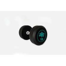 Alin Sport 15 kg Kauçuk Kaplı Profesyonel Olimpik Dumbbell ( Dambıl )-Yeşil