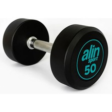 Alin Sport 50 kg Kauçuk Kaplı Profesyonel Olimpik Dumbbell ( Dambıl ) – Beyaz Alin