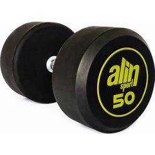 Alin Sport 50 kg Kauçuk Kaplı Profesyonel Olimpik Dumbbell ( Dambıl ) – Sarı Alin