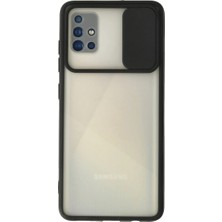 Freedom Storee Samsung Galaxy A71 Kılıf Palm Buzlu Kamera Sürgülü Silikon - Siyah