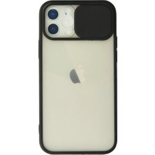 Freedom Storee Apple Iphone 12 Kılıf Palm Buzlu Kamera Sürgülü Silikon - Siyah
