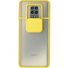 Freedom Storee Xiaomi Redmi Note 9 Pro Kılıf Palm Buzlu Kamera Sürgülü Silikon - Sarı