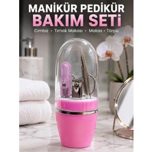 Urfakent Pembe Tırnak Bakım Seti Cımbız Makas Tırnak Makası ve Törpü Içeren Kit
