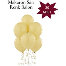Lotus Party Makaron Sarı Balon - 20 Adet Bebe Sarı Balon