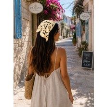 Yes Ticaret Retro Model El Örgüsü Bandana - Trend Saç Aksesuarı- Yazlık Saç Bandı