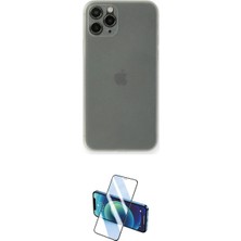 Marsilyan™- iPhone 11 Pro Max Kılıf Yadigar Yansıma Serisi - Siyah 3D Antistatik Cam Ekran Koruyucu