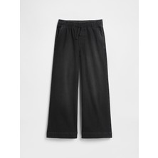 Gap Kız Çocuk Siyah Pull-On Wide-Leg Jean Pantolon