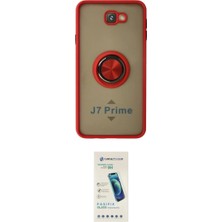 Marsilyan™- Galaxy J7 Prime Kılıf Yörünge Çizgi - Şeffaf Pasifik Cam Ekran Koruyucu