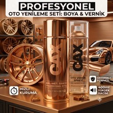 CAXCOLORS Cax Colors Profesyonel Oto Yenileme Seti - Bakır Bronz Efekt Sprey Boya (400 Ml) + Oto Vernik Spreyi (400 Ml) - Hızlı Kuruyan Jant ve Kaporta Boyası
