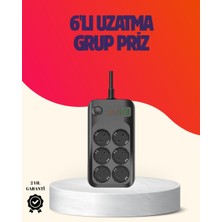 Marsilyan USB Type-C Destekli Termal Korumalı 6’lı Uzatma Priz 10A 2m