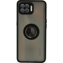 SBN - Store Oppo Reno 4 Lite Kılıf Montreal Yüzüklü Silikon Kapak - Siyah