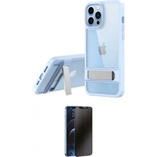Marsilyan™- iPhone 13 Pro Max Kılıf Yadigar Yansıma - Siyah 3D Antistatik Hayalet Cam Ekran Koruyucu