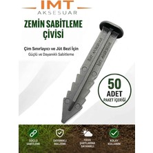 İmt Aksesuar Çim Ayırıcı ve Jüt Bezi Kazığı (50 Adet) Çim Sınırlayıcı Zemin Sabitleme Çivisi