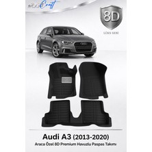Otocraft Audi A3 2013-2020 Araca Özel 8d Havuzlu Oto Paspas Takımı Siyah Tam Set 3 Parça