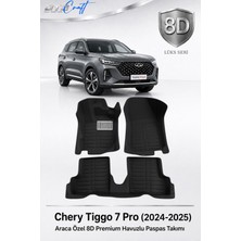 Otocraft Chery Tiggo 7 Pro 2024-2025 Araca Özel 8d Havuzlu Oto Paspas Takımı Siyah Tam Set 3 Parça