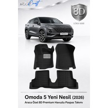 Otocraft Omoda 5 Yeni Nesil 2026 Araca Özel 8d Havuzlu Oto Paspas Takımı Siyah Tam Set 3 Parça