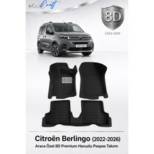 Otocraft Citroën Berlingo 2022-2026 Araca Özel 8d Havuzlu Oto Paspas Takımı Siyah Tam Set 3 Parça