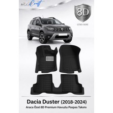 Otocraft Dacia Duster 2018-2024 Araca Özel 8d Havuzlu Oto Paspas Takımı Siyah Tam Set 3 Parça