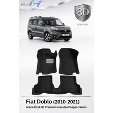 Otocraft Fiat Doblo 2010-2021 Araca Özel 8d Havuzlu Oto Paspas Takımı Siyah Tam Set 3 Parça