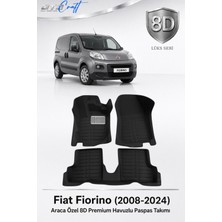 Otocraft Fiat Fiorino 2008-2024 Araca Özel 8d Havuzlu Oto Paspas Takımı Siyah Tam Set 3 Parça