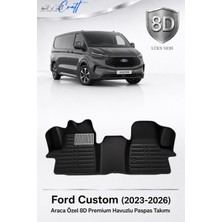 Otocraft Ford Custom 2023-2026 Araca Özel 8d Havuzlu Oto Paspas Takımı Siyah Ön Kabin