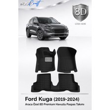 Otocraft Ford Kuga 2019-2024 Araca Özel 8d Havuzlu Oto Paspas Takımı Siyah Tam Set 3 Parça