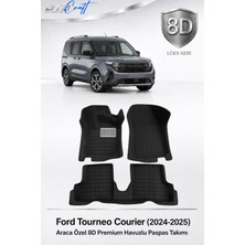 Otocraft Ford Tourneo Courier 2024-2025 Araca Özel 8d Havuzlu Oto Paspas Takımı Tam Set 3 Parça