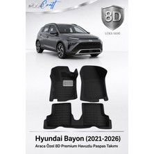Otocraft Hyundai Bayon 2021-2026 Araca Özel 8d Havuzlu Oto Paspas Takımı Siyah Tam Set 3 Parça