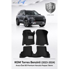 Otocraft Kgm Torres Benzinli 2023-2024 Araca Özel 8d Havuzlu Oto Paspas Takımı Siyah Tam Set 3 Parça