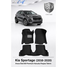 Otocraft Kia Sportage 2016-2020 Araca Özel 8d Havuzlu Oto Paspas Takımı Siyah Tam Set 3 Parça