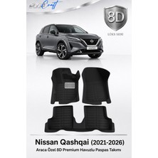 Otocraft Nissan Qashqai 2021-2026 Araca Özel 8d Havuzlu Oto Paspas Takımı Siyah Tam Set 3 Parça