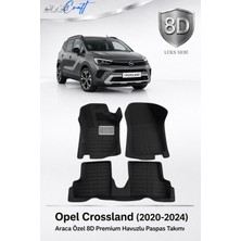 Otocraft Opel Crossland 2020-2024 Araca Özel 8d Havuzlu Oto Paspas Takımı Siyah Tam Set 3 Parça