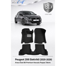 Otocraft Peugeot 208 Elektrikli 2020-2026 Araca Özel 8d Havuzlu Oto Paspas Takımı Tam Set 3 Parça
