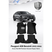 Otocraft Peugeot 408 Benzinli 2022-2026 Araca Özel 8d Havuzlu Oto Paspas Takımı Tam Set 3 Parça