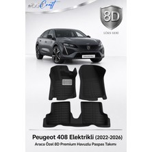 Otocraft Peugeot 408 Elektrikli 2022-2026 Araca Özel 8d Havuzlu Oto Paspas Takımı Tam Set 3 Parça