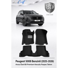 Otocraft Peugeot 5008 Benzinli 2025-2026 Araca Özel 8d Havuzlu Oto Paspas Takımı Tam Set 3 Parça