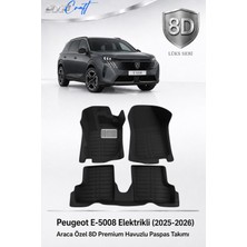 Otocraft Peugeot E-5008 Elektrikli 2025-2026 Araca Özel 8d Havuzlu Oto Paspas Takımı Tam Set 3 Parça