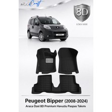 Otocraft Peugeot Bipper 2008-2024 Araca Özel 8d Havuzlu Oto Paspas Takımı Siyah Tam Set 3 Parça