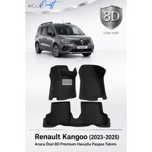 Otocraft Renault Kangoo 2023-2025 Araca Özel 8d Havuzlu Oto Paspas Takımı Siyah Tam Set 3 Parça