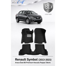 Otocraft Renault Symbol 2013-2021 Araca Özel 8d Havuzlu Oto Paspas Takımı Siyah Tam Set 3 Parça